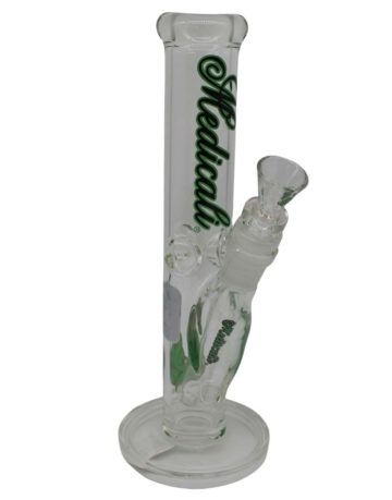 Medicali 10 Inch Straight Tube Glass Water Pipe 38 Mil Right View