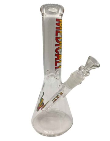 Medicali® 38mm Beaker Bong – 10" Rasta Logo Edition