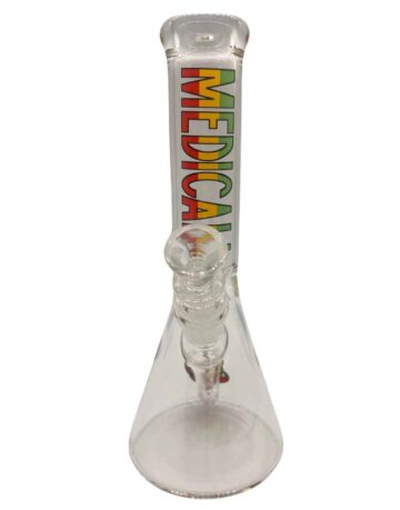 Medicali® 38mm Beaker Bong – 10" Rasta Logo Edition