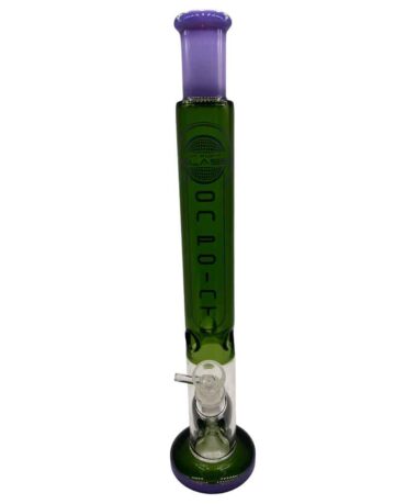On Point Glass 18" Slyme Dual Color Tube Cylinder Straight Water Pipe - with 14 Bowl