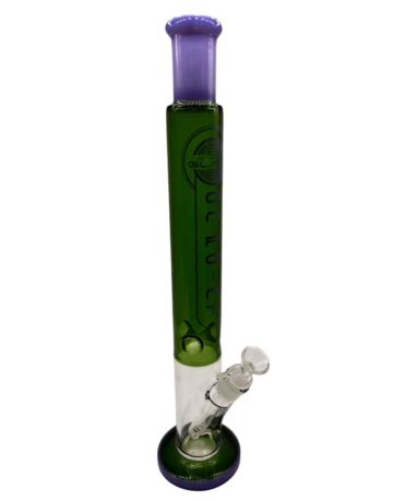 On Point Glass 18" Slyme Dual Color Tube Cylinder Straight Water Pipe - with 14 Bowl